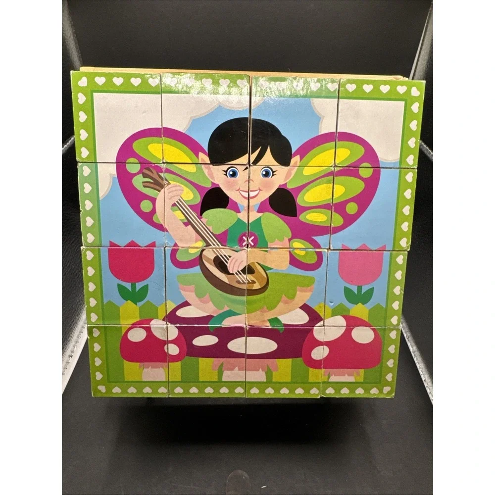 Melissa & Doug‎ Princess/Faries Cube Puzzle 16 Pieces Wood Blocks, 6 Puzzles